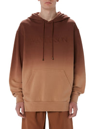Sweat à capuche logo brodé dégradé - Tobacco
