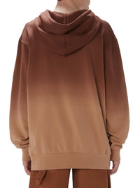 Sweat à capuche logo brodé dégradé - Tobacco