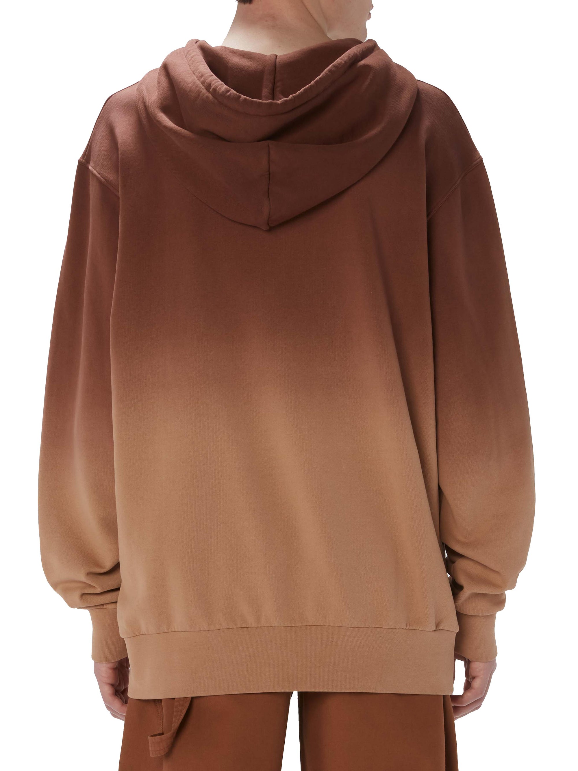 Sweat à capuche logo brodé dégradé - Tobacco
