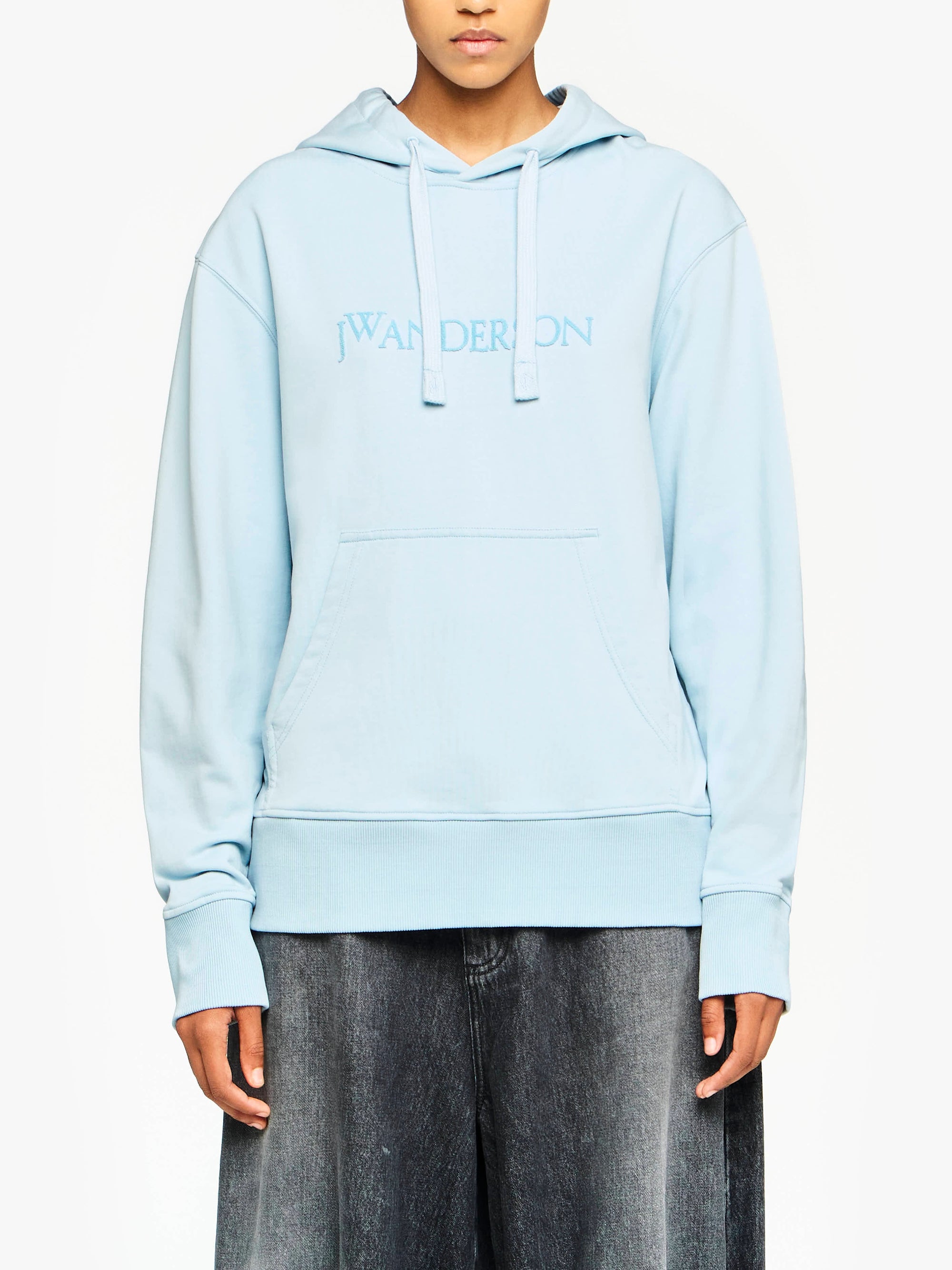 Sweat À Capuche Avec Logo Brodé - Pale Blue