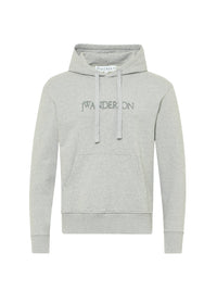 Sweat À Capuche Avec Logo Brodé - Grey Melange