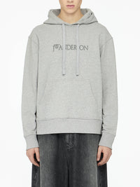 Sweat À Capuche Avec Logo Brodé - Grey Melange