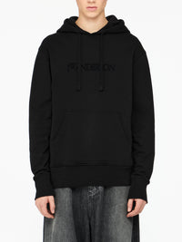 Sweat À Capuche Avec Logo Brodé - Black