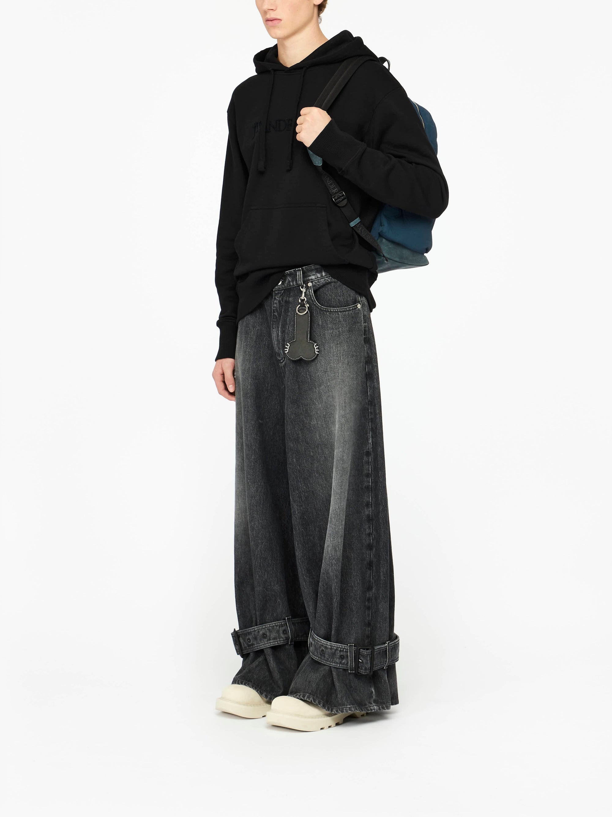 Sweat À Capuche Avec Logo Brodé - Black