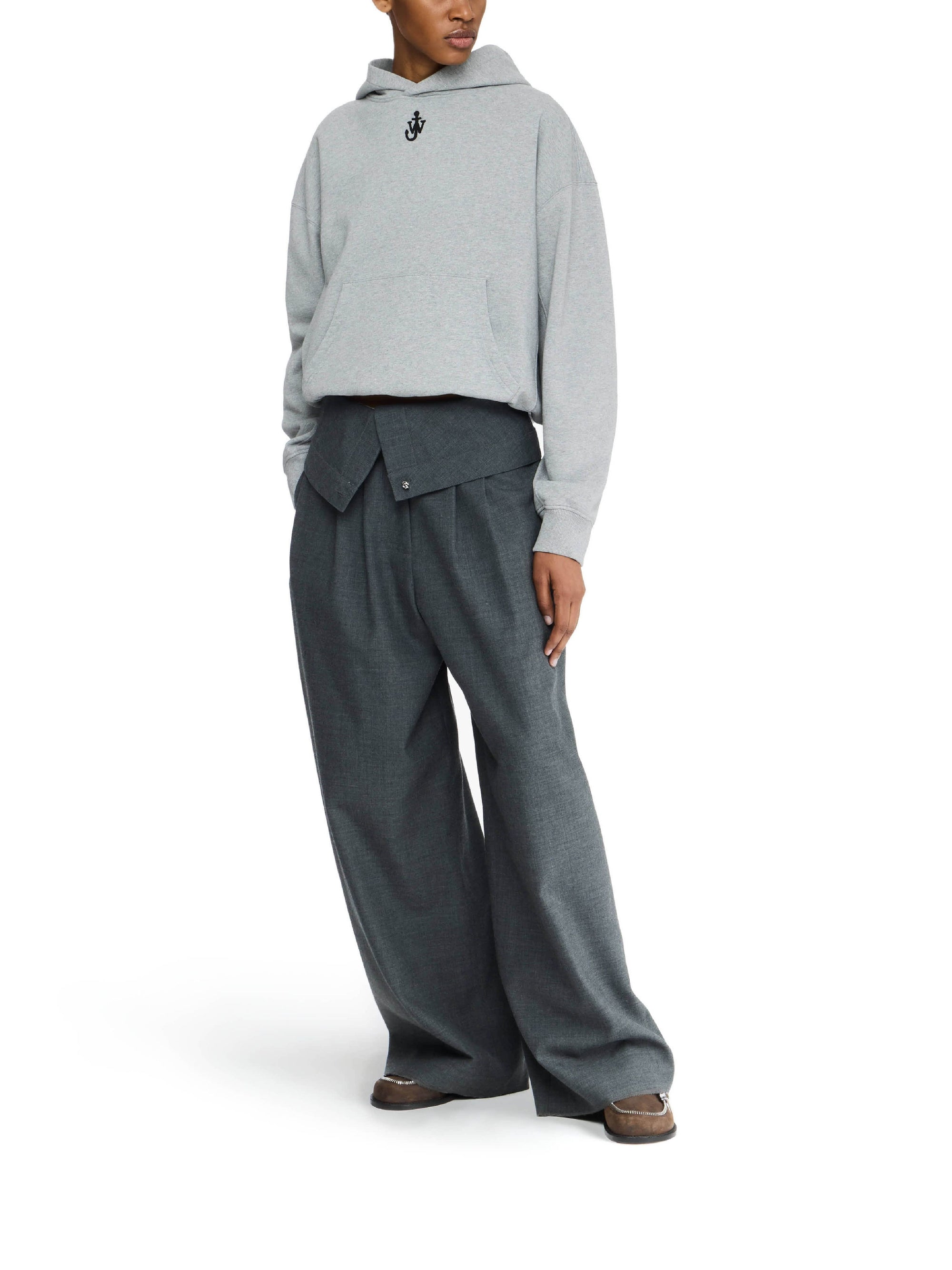 Sweatshirt avec broderies ancres - Grey Melange