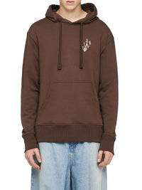 Sweat À Capuche Avec Broderie Ancres - Brown