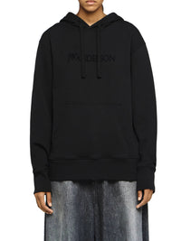 Sweat À Capuche Avec Logo Brodé - Black