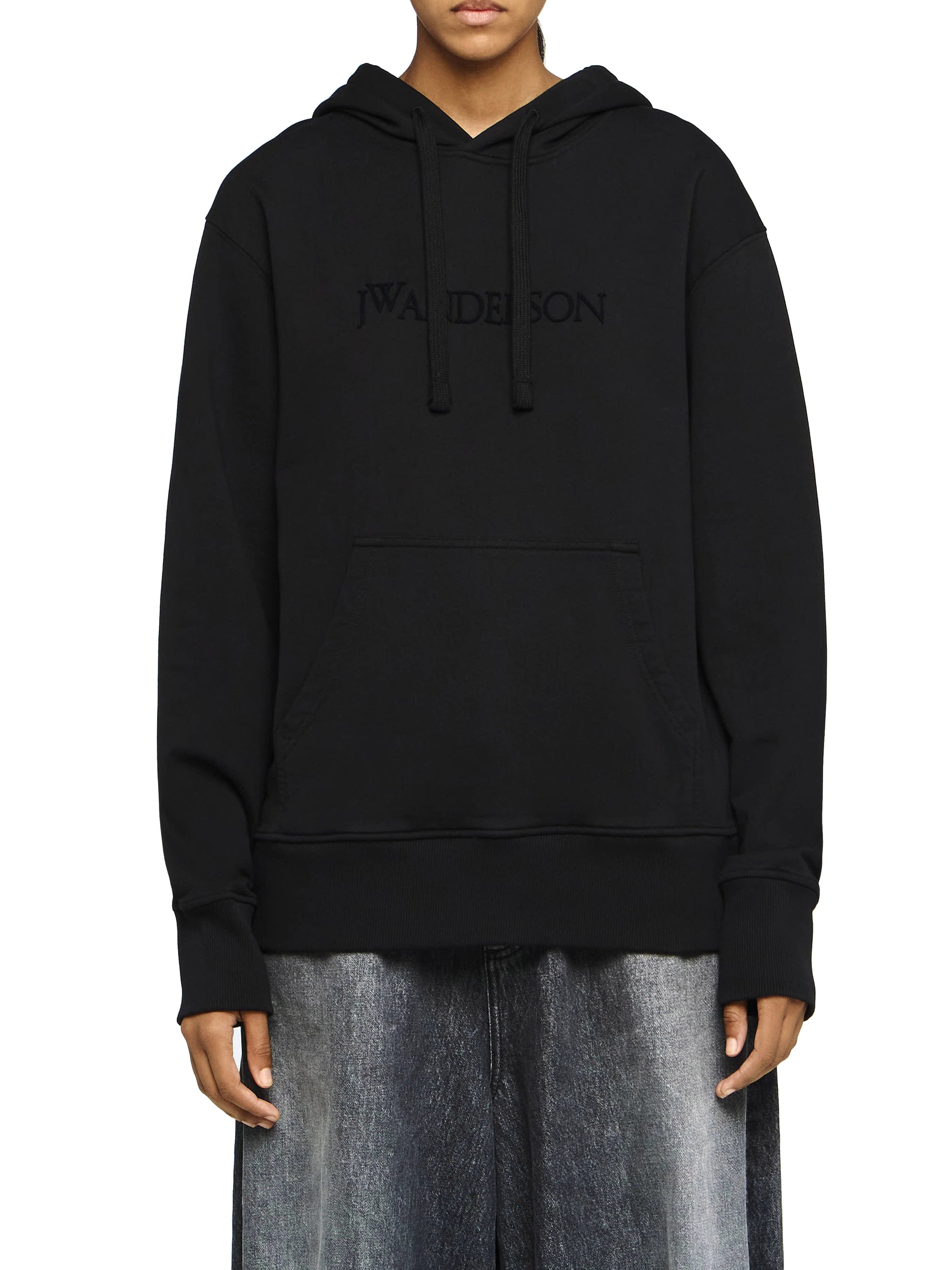 Sweat À Capuche Avec Logo Brodé - Black