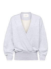 Pull à col V et détails côtelés - Grey Melange