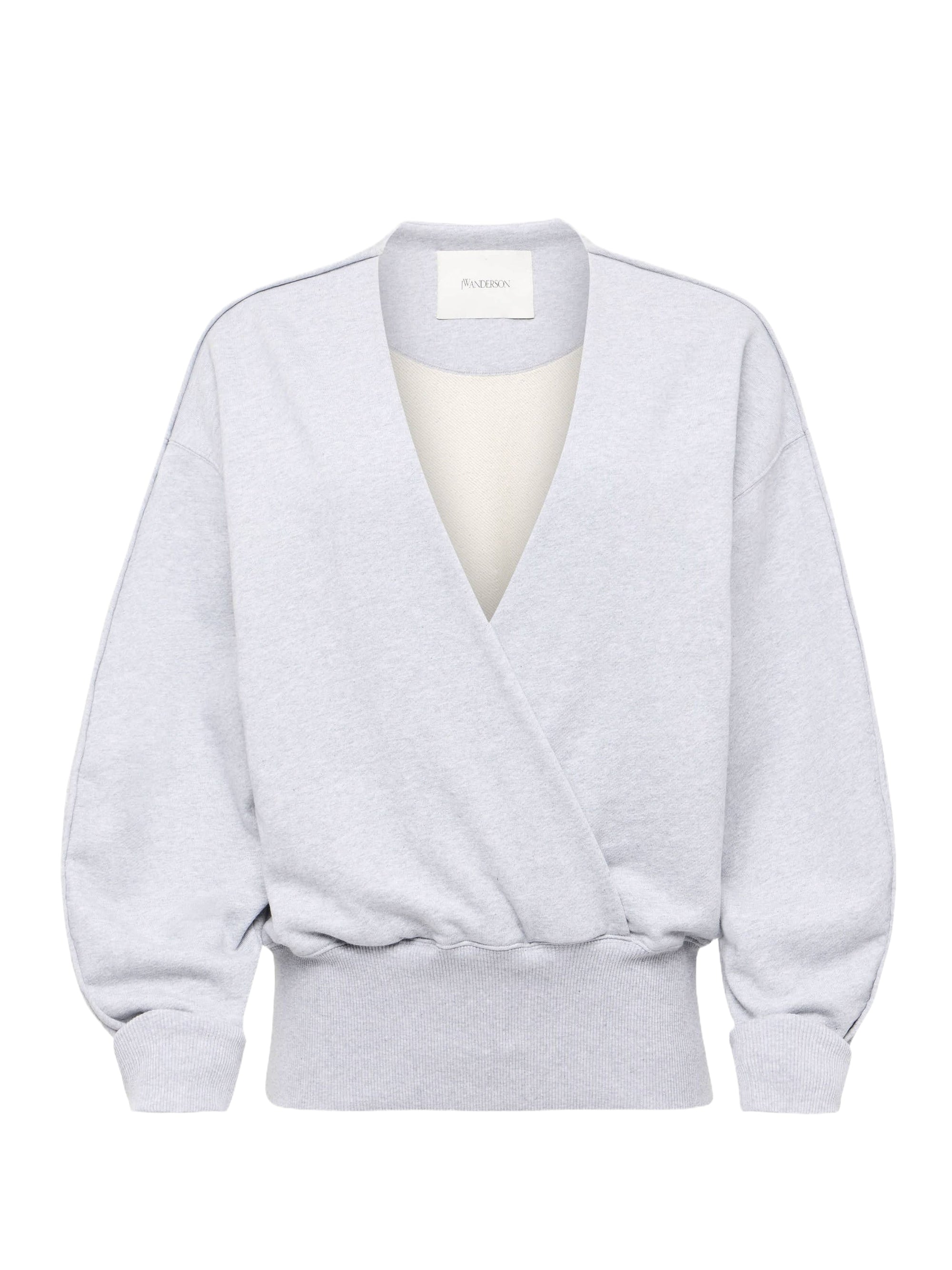 Pull à col V et détails côtelés - Grey Melange
