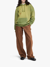 Sweat À Capuche Avec Logo Vieilli - Olive