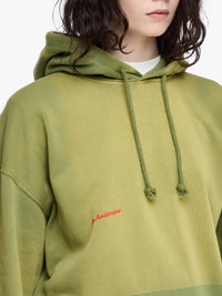 Sweat À Capuche Avec Logo Vieilli - Olive