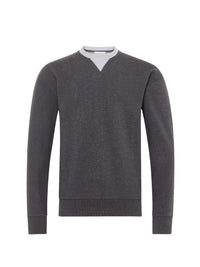 Sweat À Bordures Contrastées - Charcoal Melange