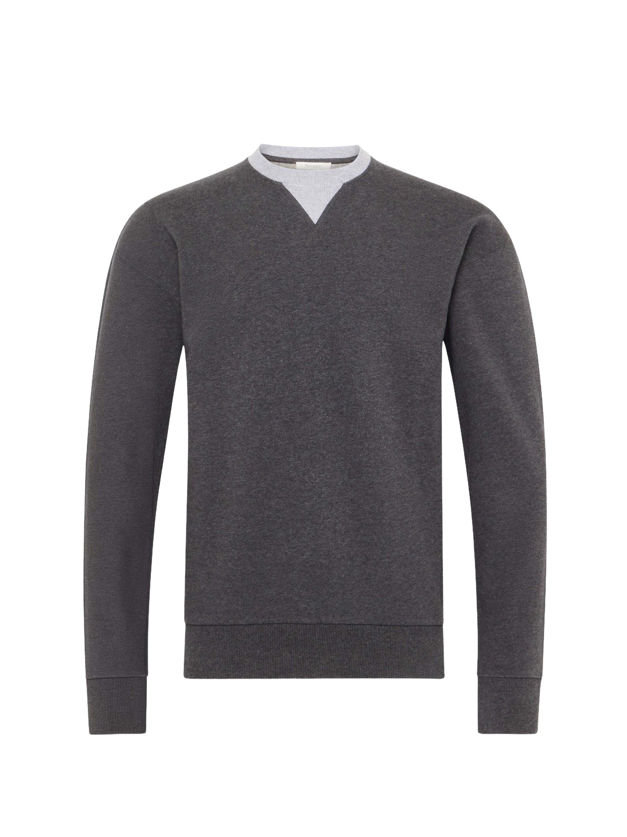 Sweat À Bordures Contrastées - Charcoal Melange