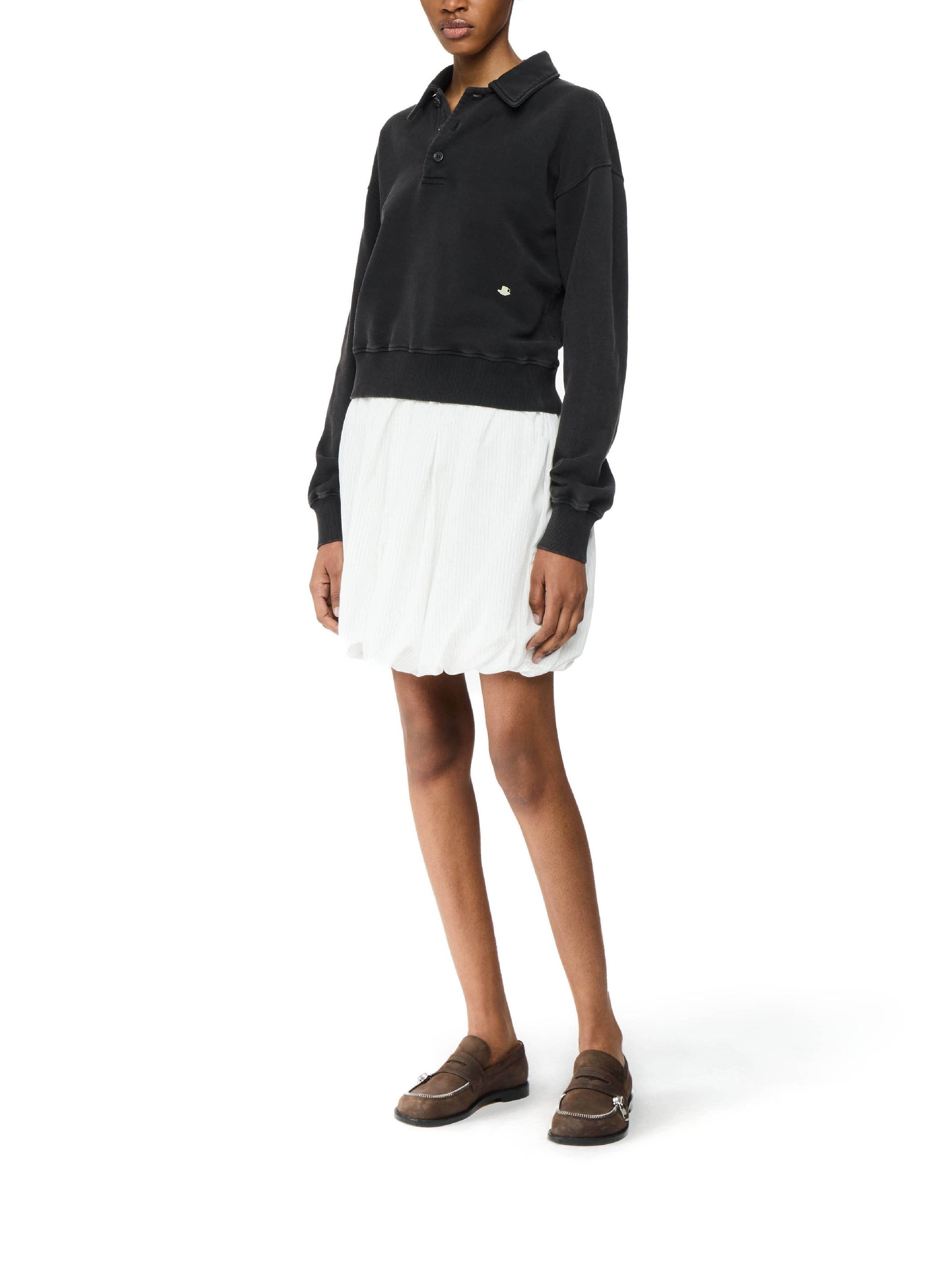 Polo court à logo brodé - Washed Black