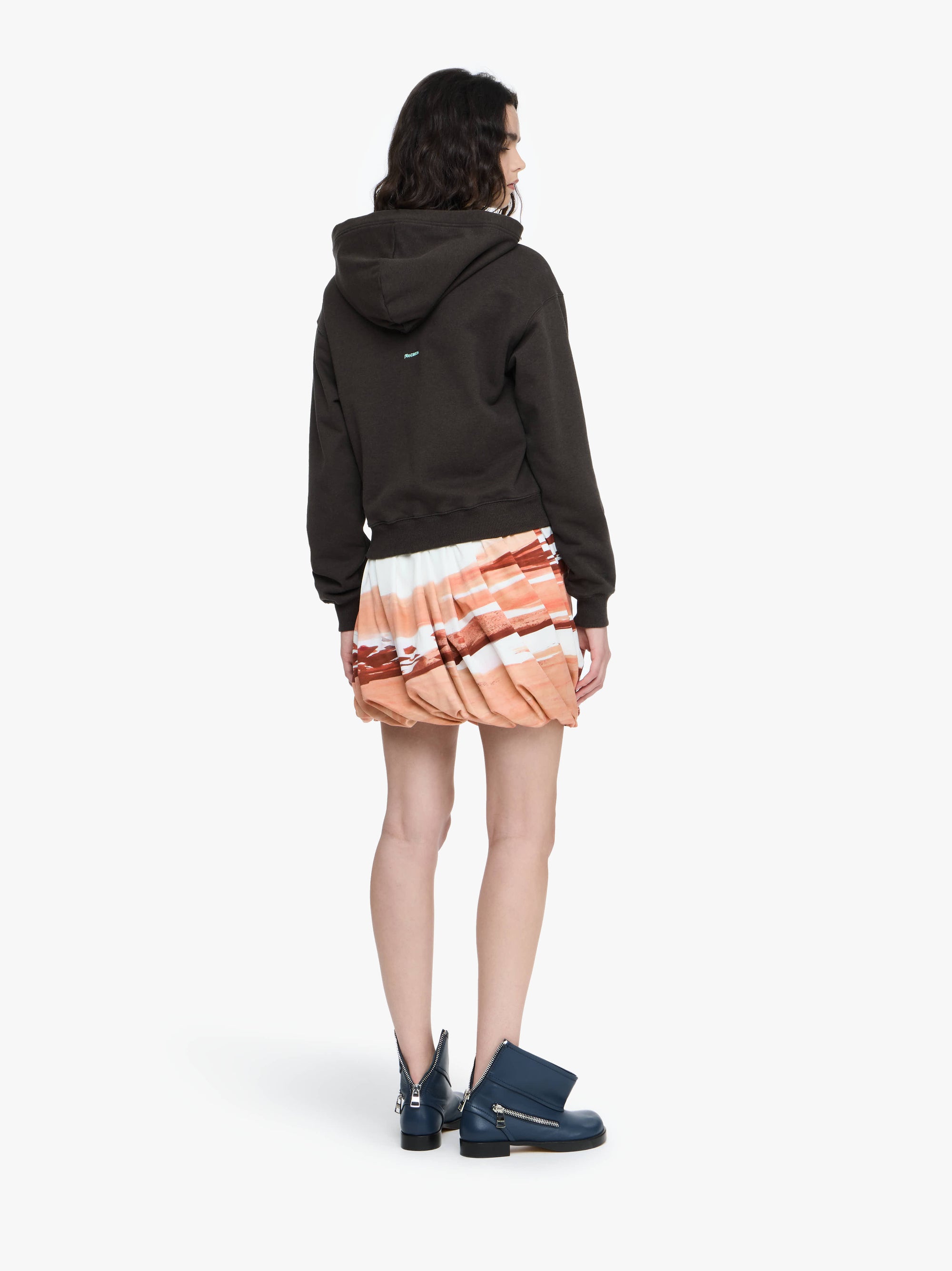 Sweat À Capuche Avec Noeud - Dark Brown Melange