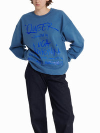 Sweat-Shirt Avec Inscription Queer - Steel Blue