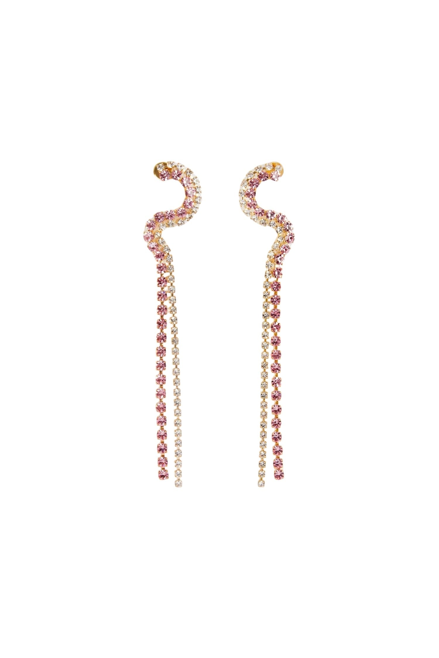 Boucles d'oreilles cascade en cristal et laiton doré - Rose et Doré