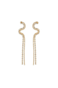 Boucles d'oreilles cascade en cristal et laiton doré