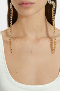 Boucles d'oreilles cascade en cristal et laiton doré
