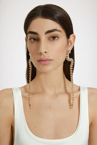 Boucles d'oreilles cascade en cristal et laiton doré - Or