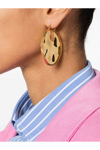 Boucles d'oreilles circulaires en laiton martelé