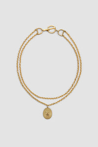 Gold / Collier à pendentif Bocca en laiton