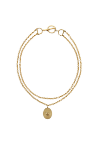 Collier à pendentif Bocca en laiton - Or