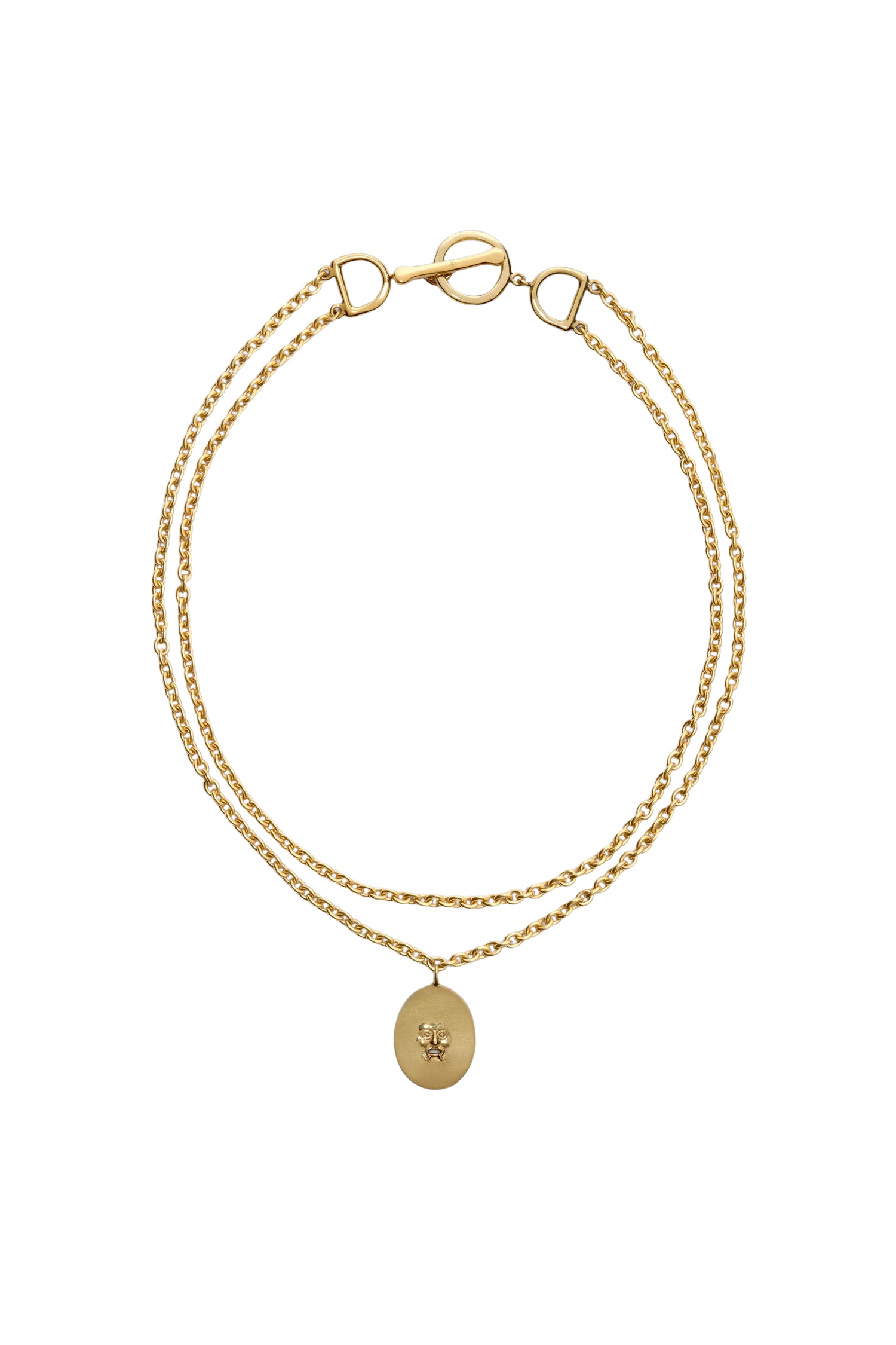 Collier à pendentif Bocca en laiton - Or