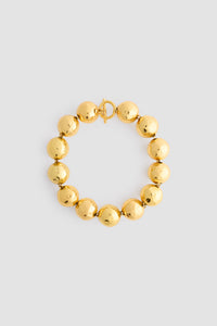 Gold / Collier à boules martelées en laiton doré