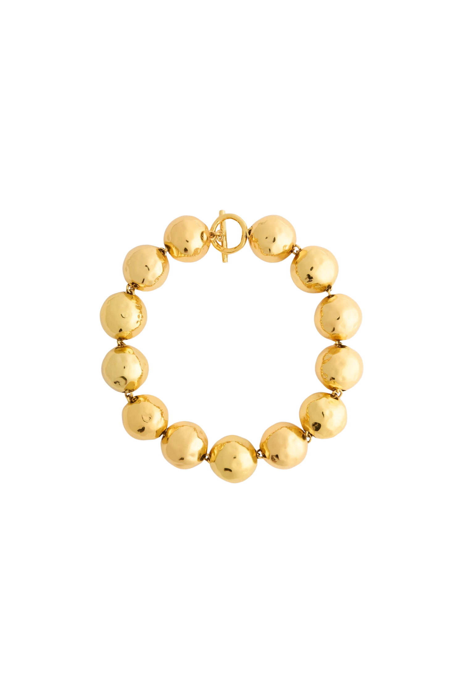 Collier à boules martelées en laiton - Or
