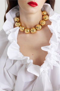 Collier à boules martelées en laiton - Or