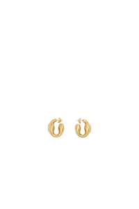 Brass signet ring earrings - Gold