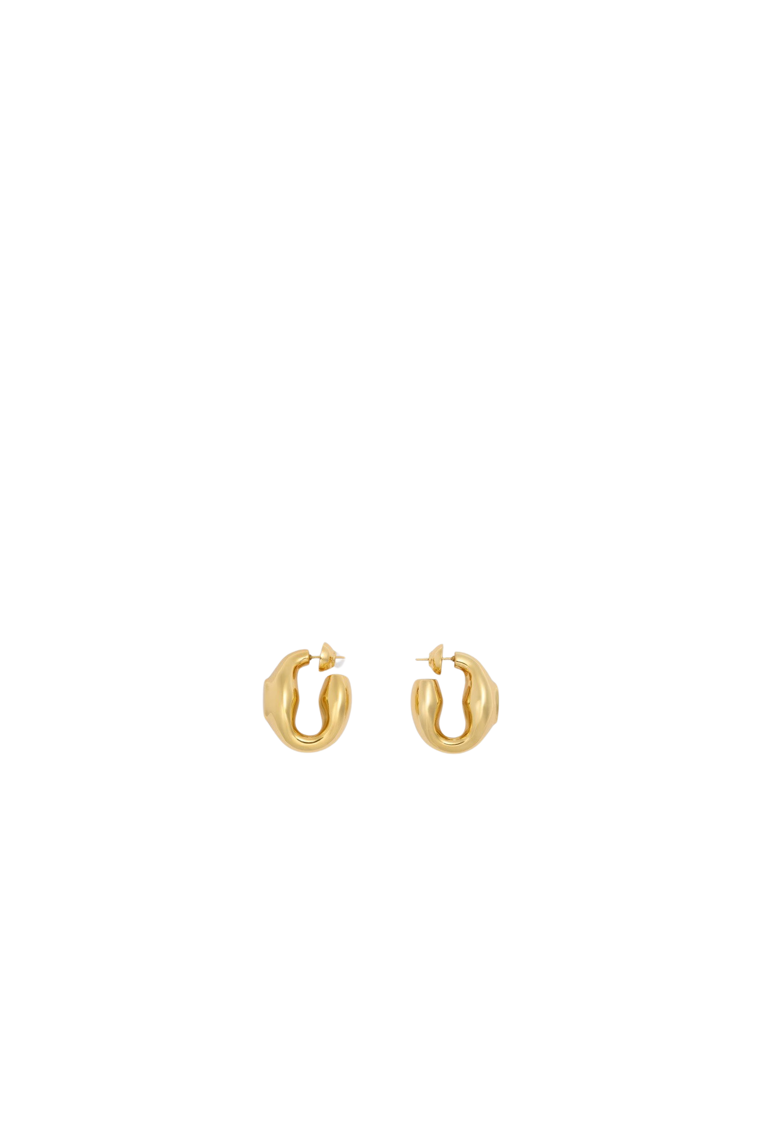 Brass signet ring earrings - Gold