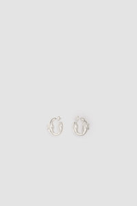 Silver / Boucles d’oreilles chevalière en laiton argenté