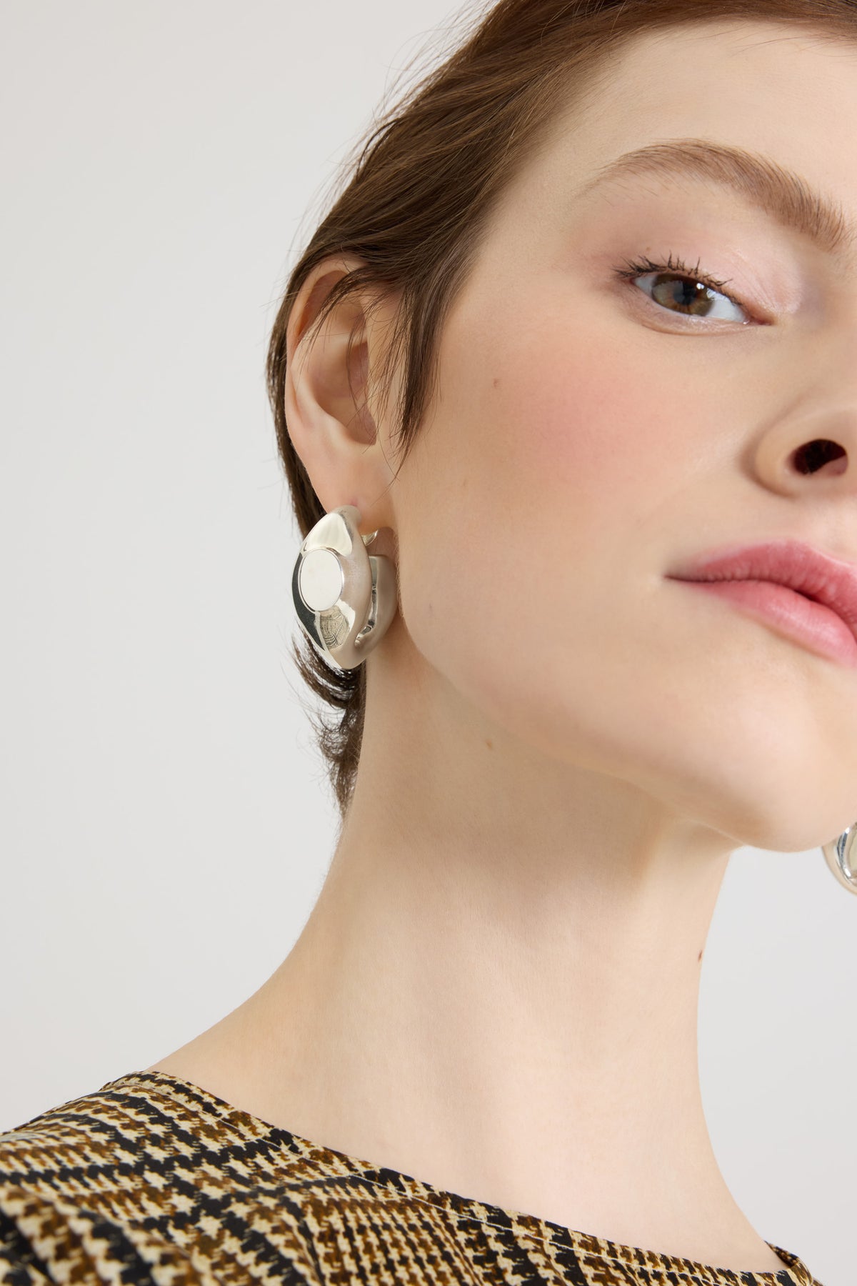 Silver / Boucles d’oreilles chevalière en laiton argenté