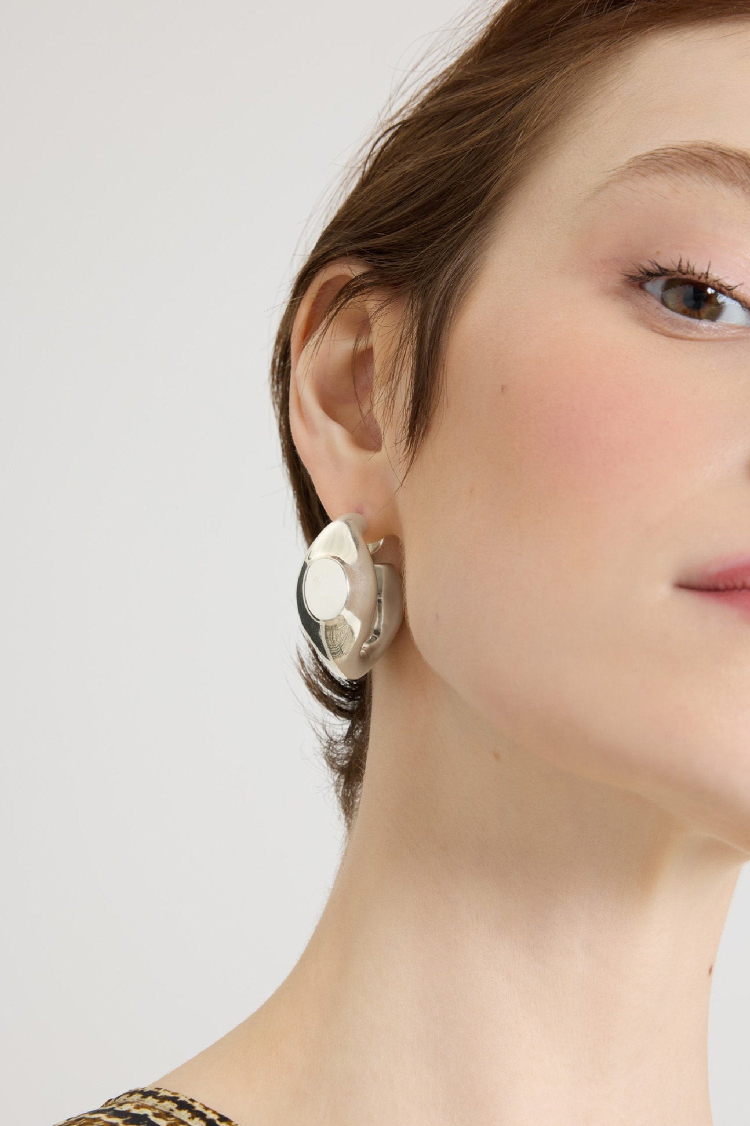Boucles d’oreilles chevalière en laiton - Silver