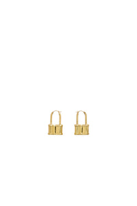 Petites boucles d’oreilles cadenas en laiton - Or