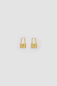 Gold / Petites boucles d’oreilles cadenas en laiton doré
