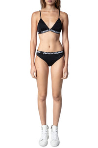 Haut de maillot de bain à logo " ZV" Triangle - Noir