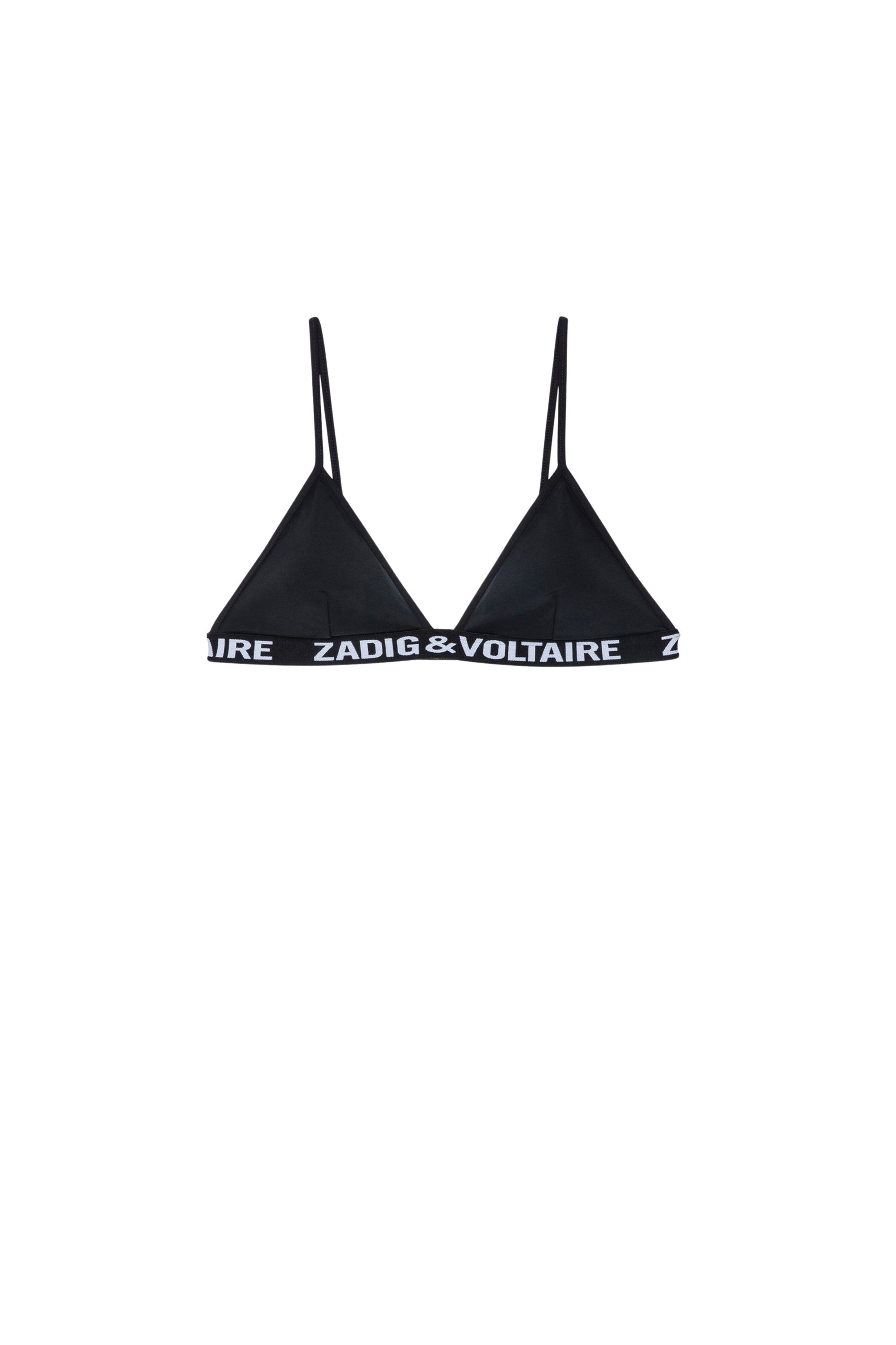 Haut de maillot de bain à logo " ZV" Triangle - Noir