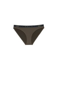 Bas de maillot de bain à logo " ZV" Triangle - Kaki
