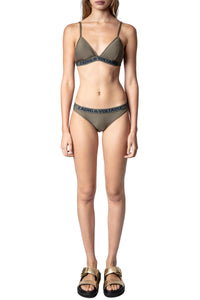 Bas de maillot de bain à logo " ZV" Triangle - Kaki