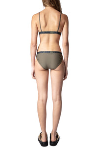 Bas de maillot de bain à logo " ZV" Triangle - Kaki