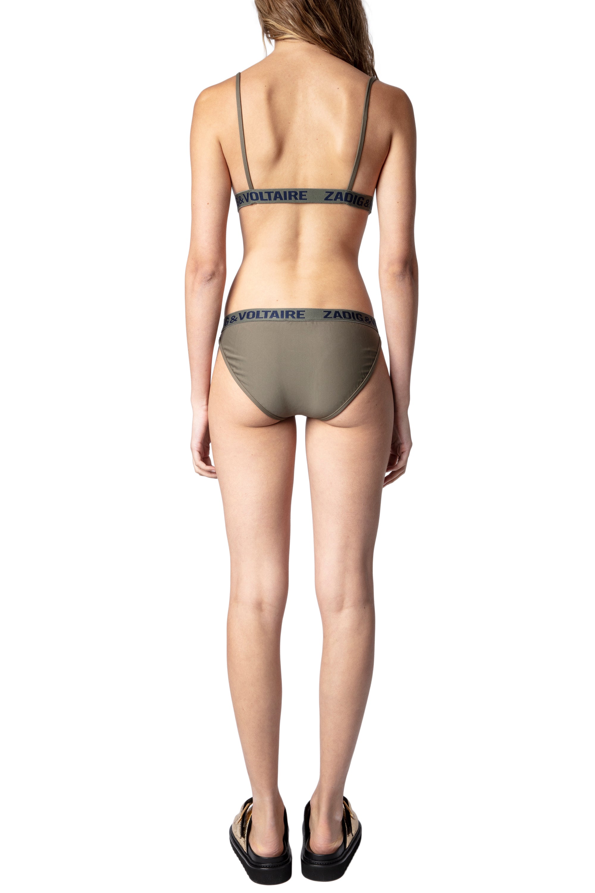 Bas de maillot de bain à logo " ZV" Triangle - Kaki
