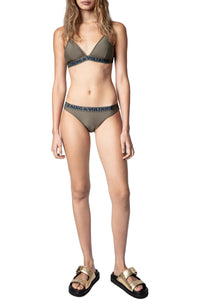 Bas de maillot de bain à logo " ZV" Triangle - Kaki
