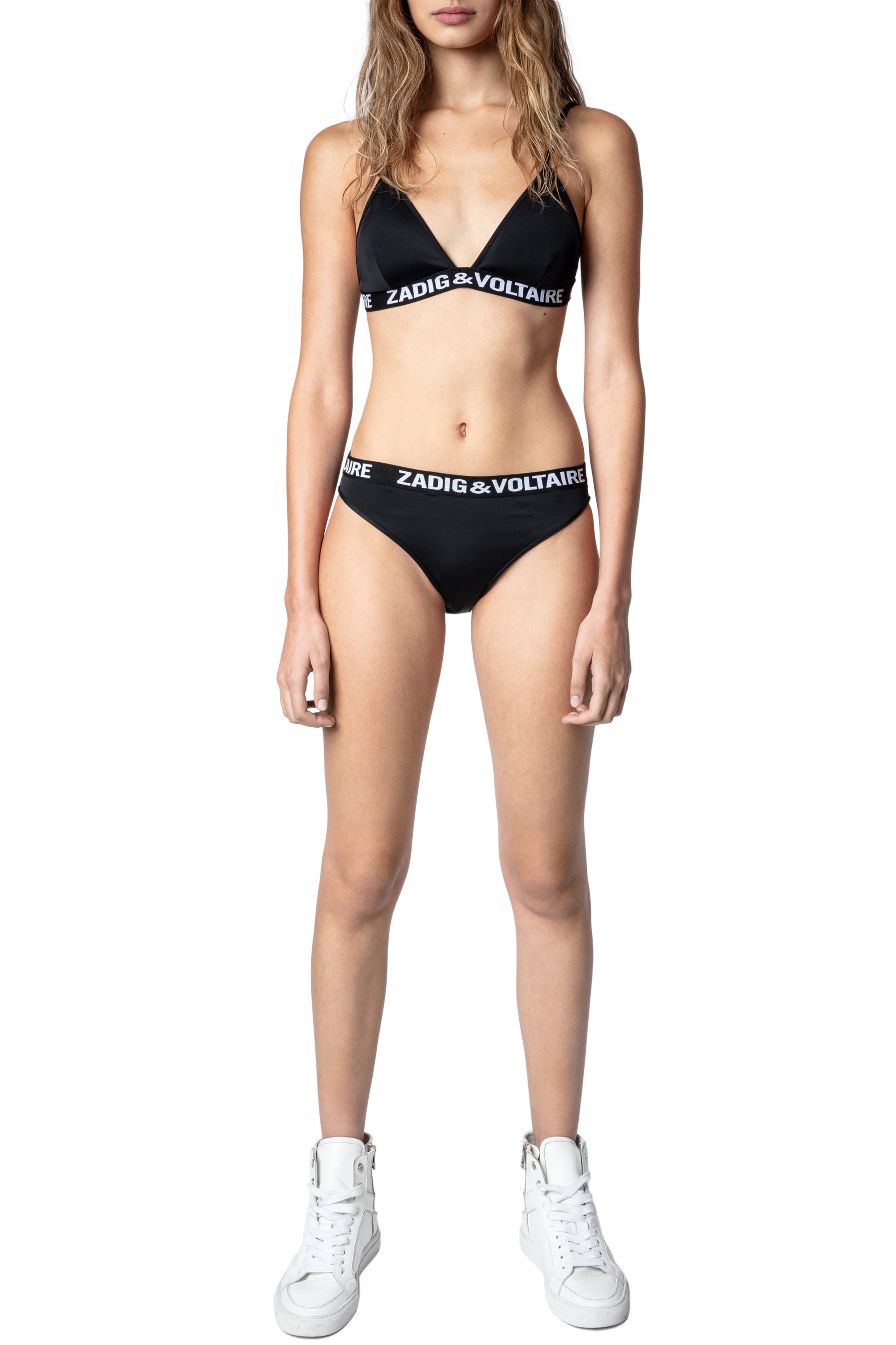 Bas de maillot de bain à logo " ZV" Triangle - Noir