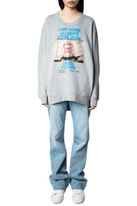 Freya Photoprint sweatshirt - China grey