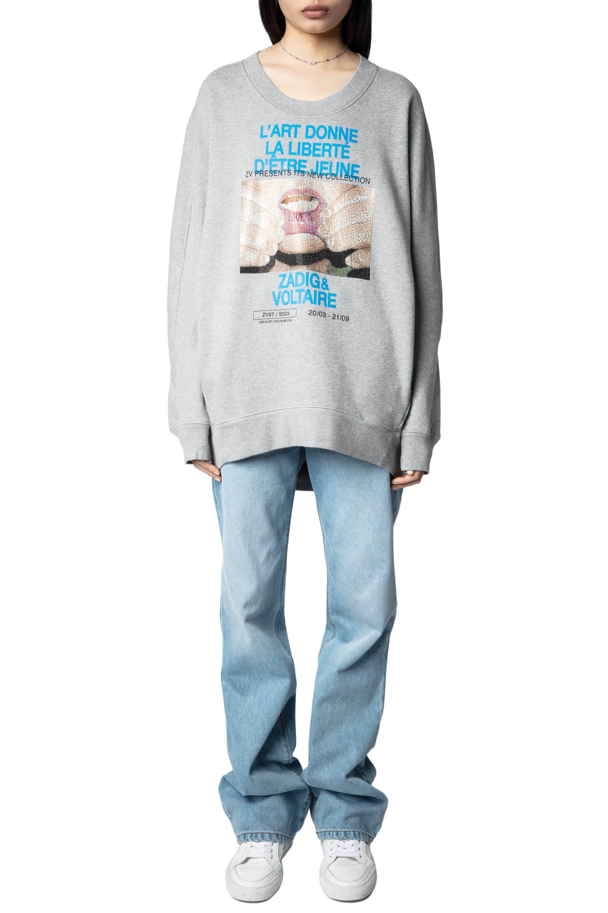 Freya Photoprint sweatshirt - China grey