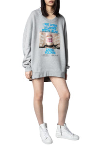 Freya Photoprint sweatshirt - China grey